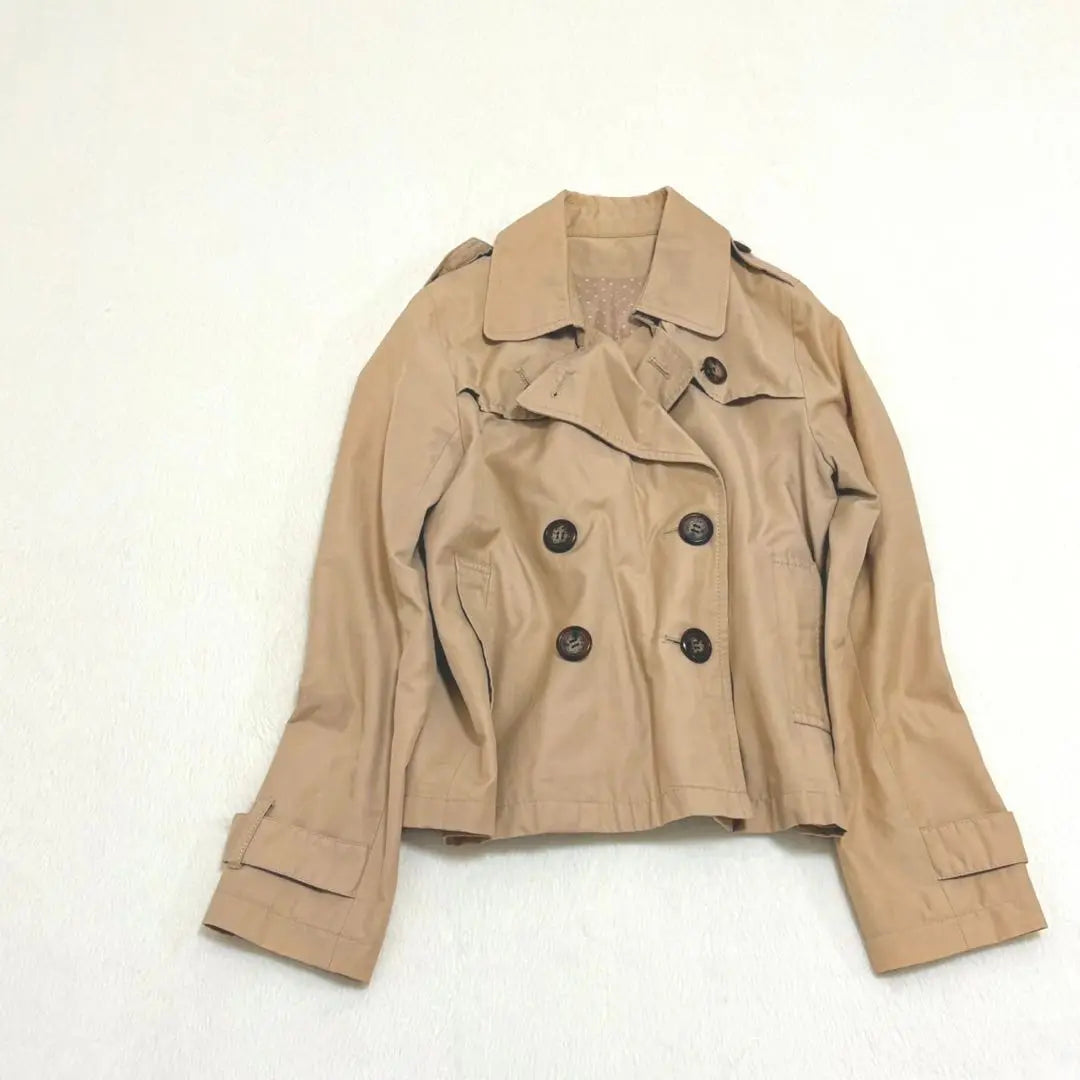 [Majestic Legon] Trench coat, short length, beige, commuting [M]