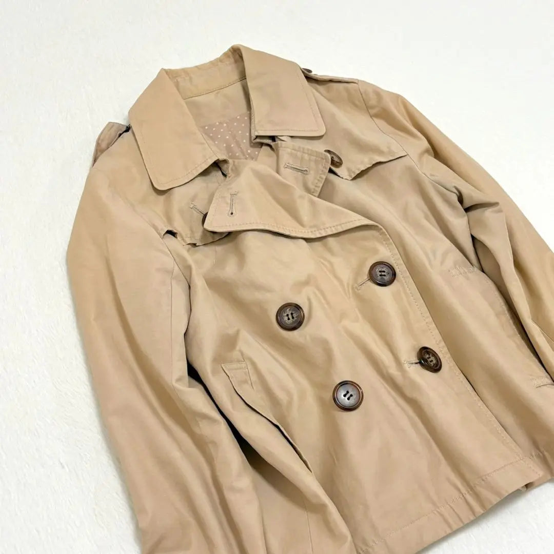 [Majestic Legon] Trench coat, short length, beige, commuting [M]