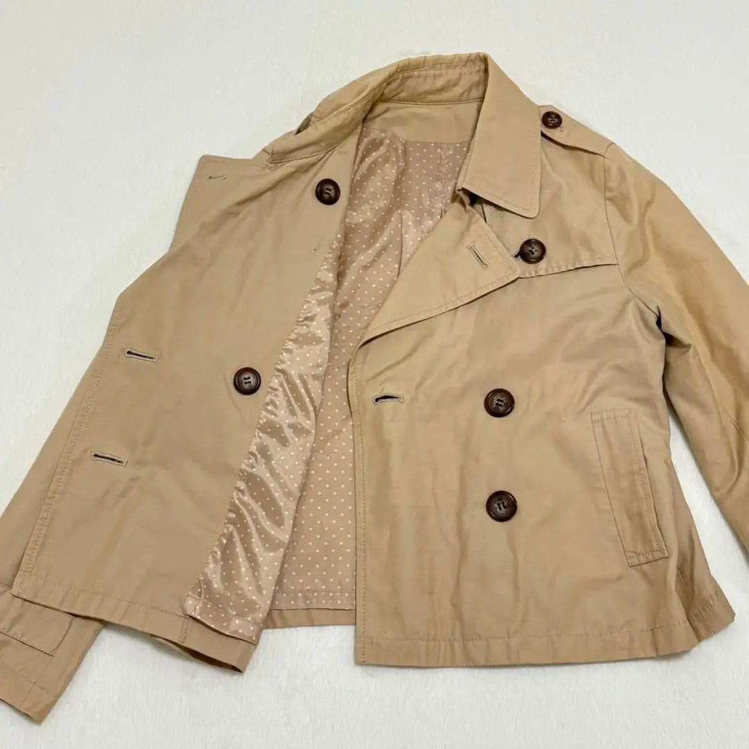 [Majestic Legon] Trench coat, short length, beige, commuting [M]