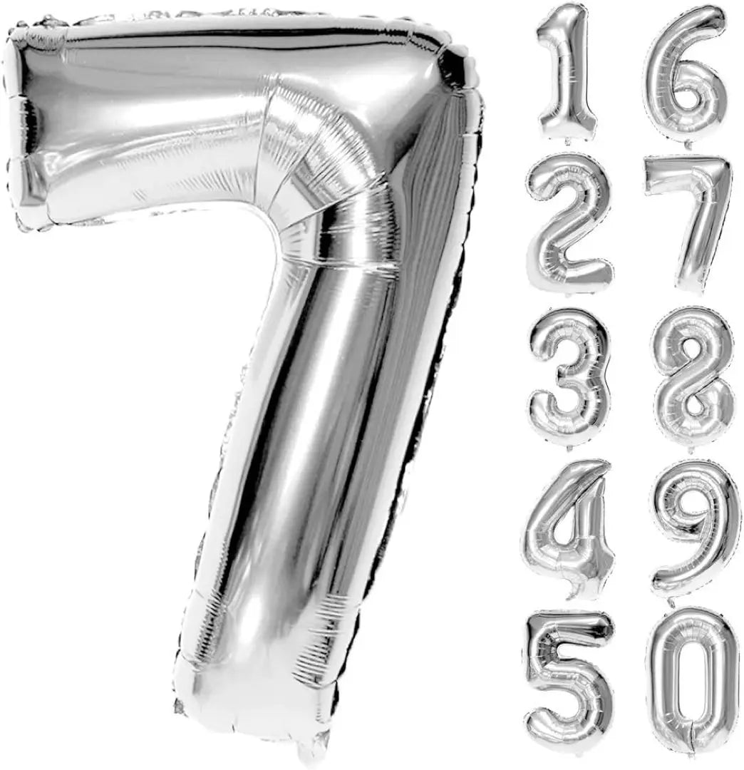 Number balloon "7" Birthday Wedding Party Celebration Silver