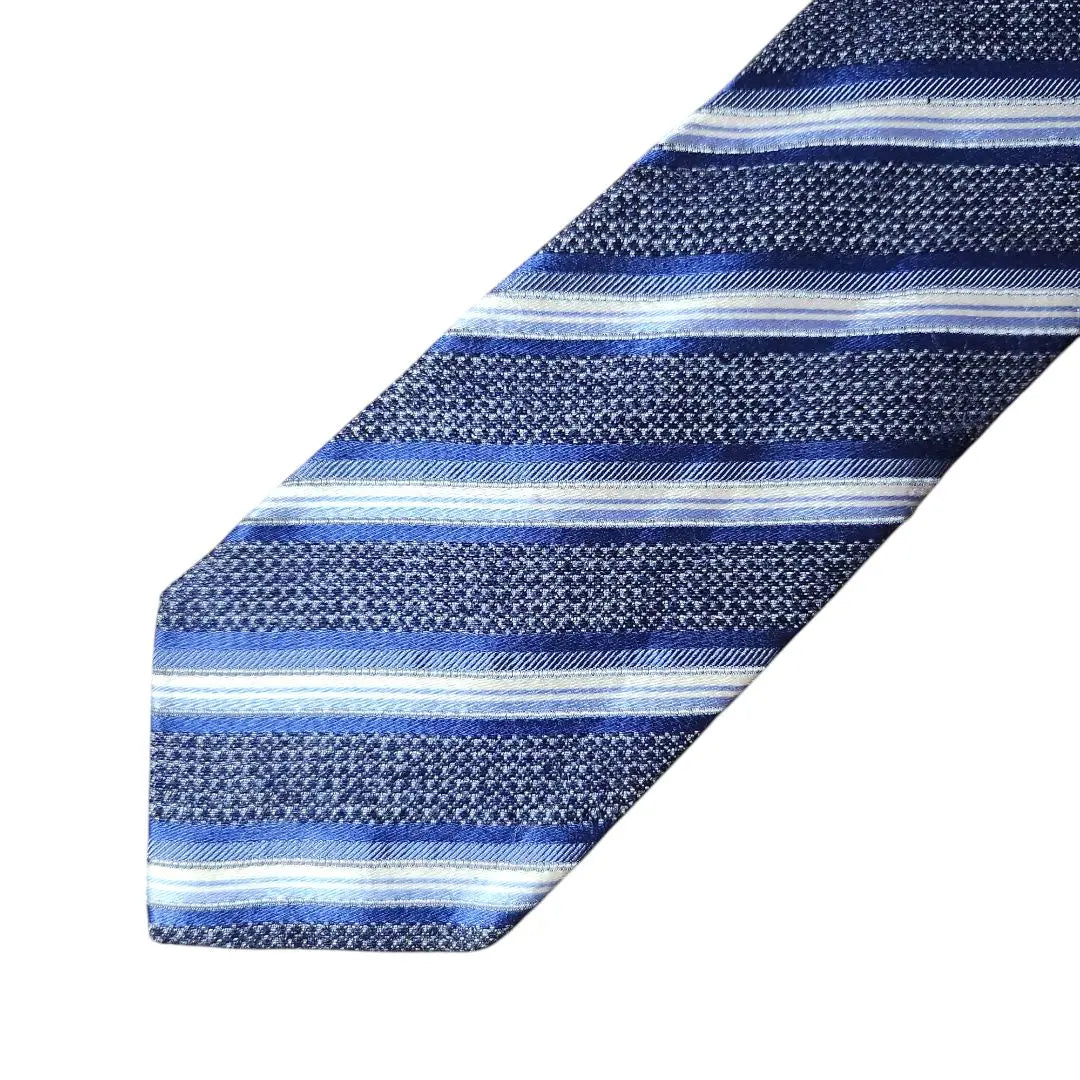 TAKEO KIKUCHI Tie 100% Silk Stripe Handmade