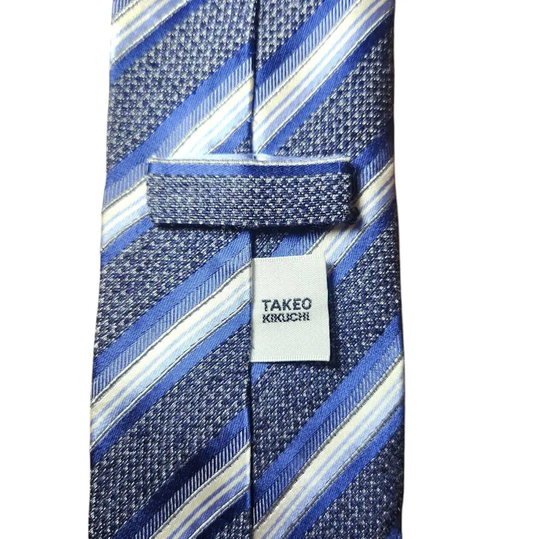 TAKEO KIKUCHI Tie 100% Silk Stripe Handmade