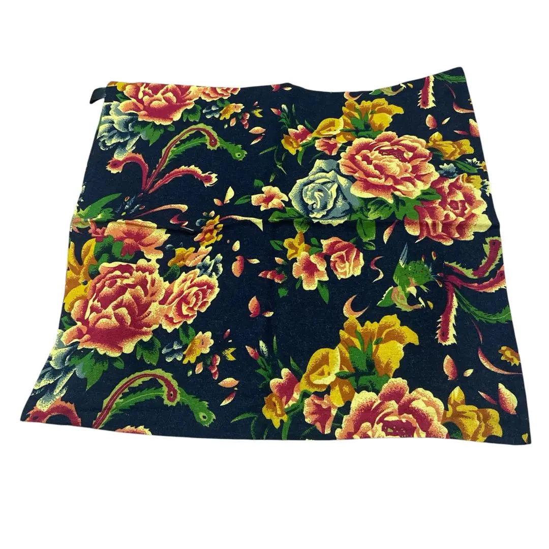 Cushion cover, floral pattern, black, rose, flower, 45 x 43cm