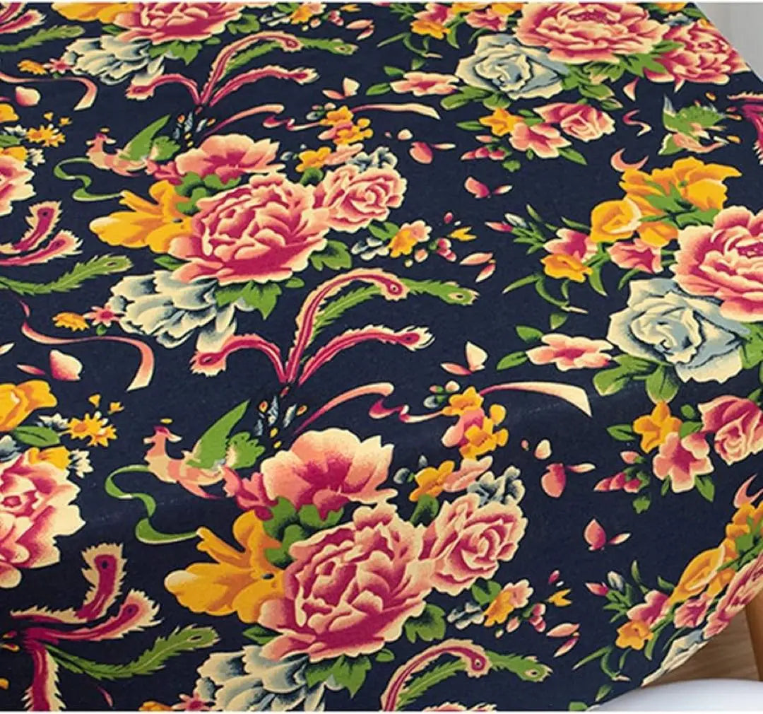 Cushion cover, floral pattern, black, rose, flower, 45 x 43cm