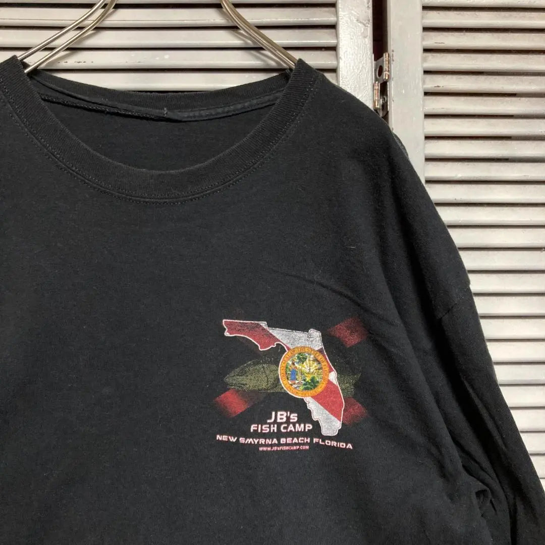 AXKP Camiseta Estampada En La Espalda Camiseta Larga Manga Larga Vintage Black American Florida | AXKP バックプリント Tシャツ 長袖 ロンT 古着 黒 アメリカ フロリダ