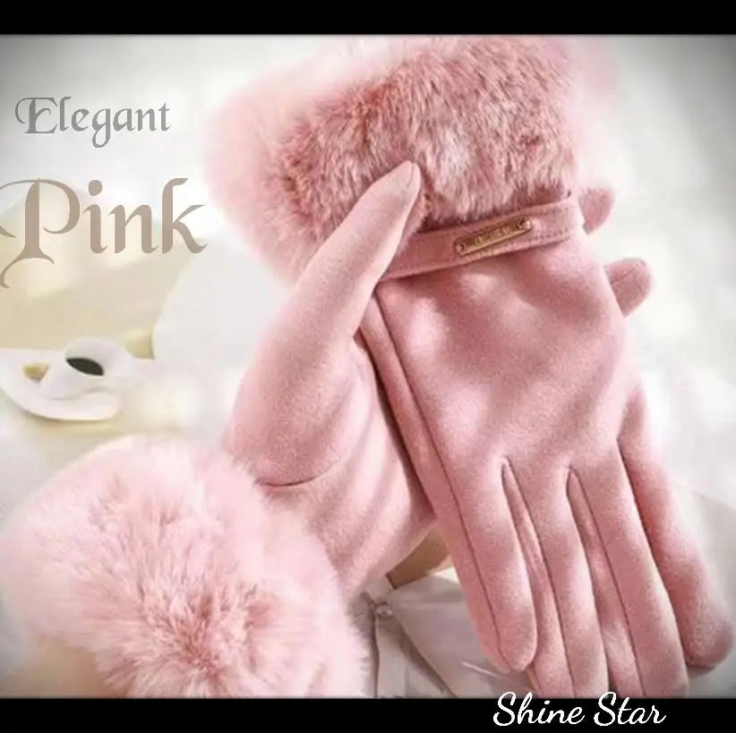 Women's gloves, pink, fur, winter, new, unused, warm, compatible with smartphones, cold protection, women | レディース　手袋　ピンク　ファー　冬　新品未使用　暖か　スマホ対応　防寒　女性