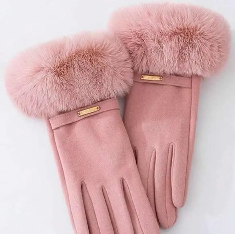 Women's gloves, pink, fur, winter, new, unused, warm, compatible with smartphones, cold protection, women | レディース　手袋　ピンク　ファー　冬　新品未使用　暖か　スマホ対応　防寒　女性