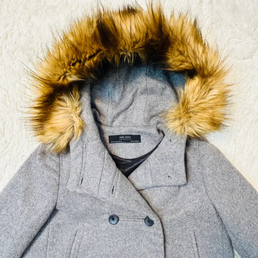 [Good condition] Zara Basic Eco Fur Food Gray P Food