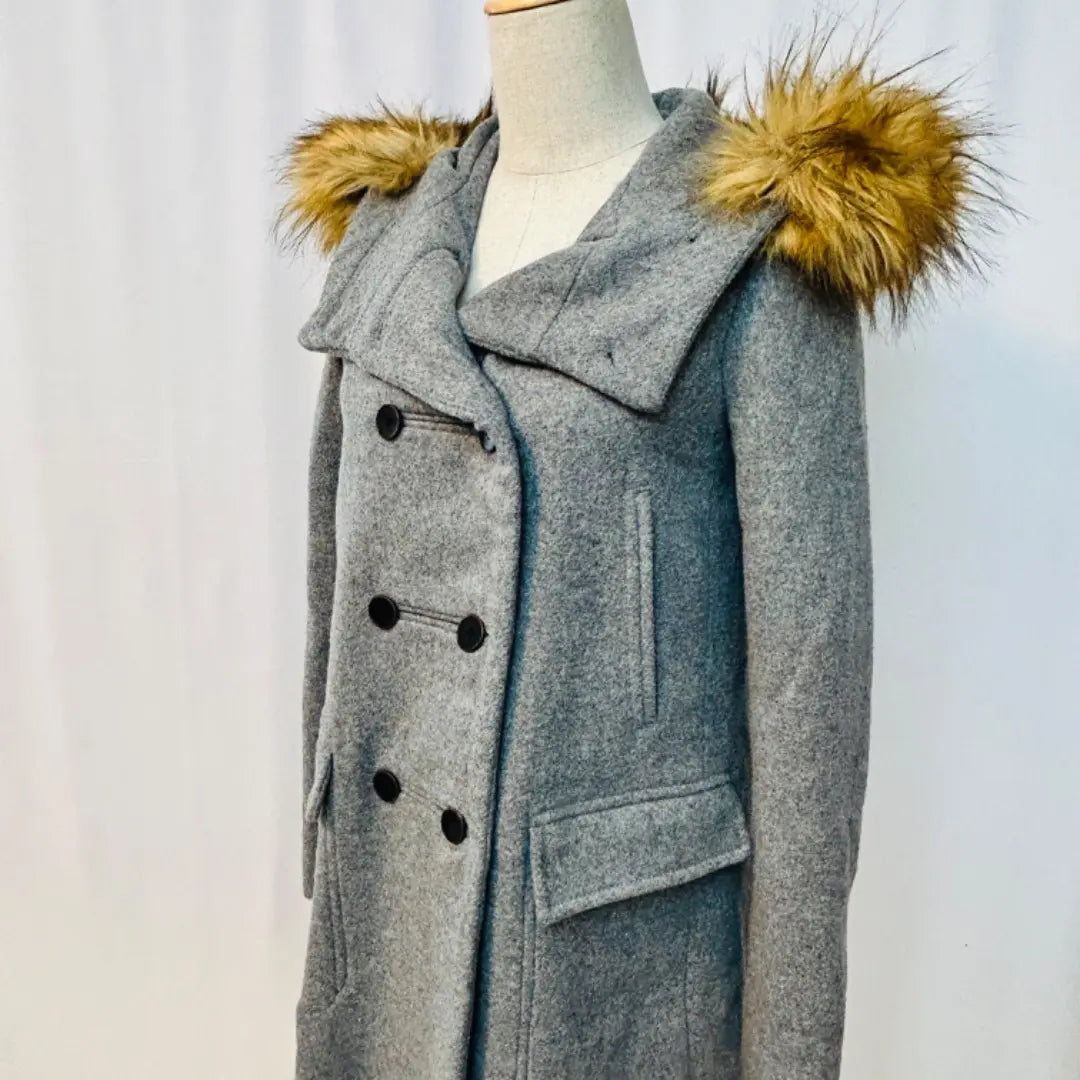 [Good condition] Zara Basic Eco Fur Food Gray P Food