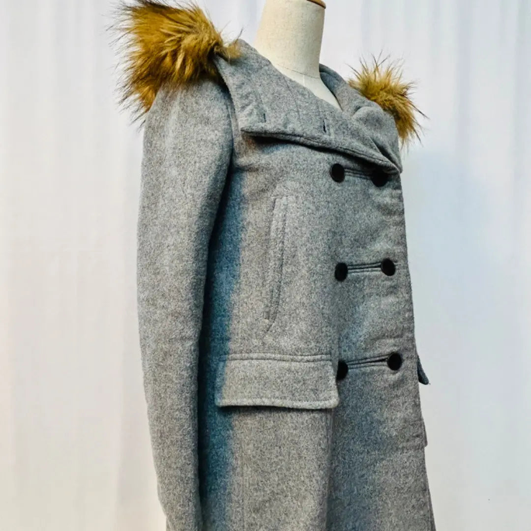 [Good condition] Zara Basic Eco Fur Food Gray P Food