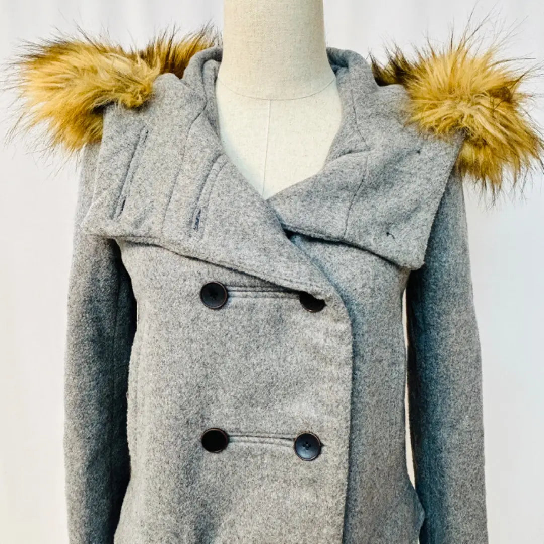 [Good condition] Zara Basic Eco Fur Food Gray P Food