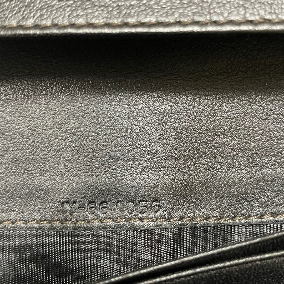 Unused SALVATORE FERRAGAMO Leather Long Wallet Black Black Box