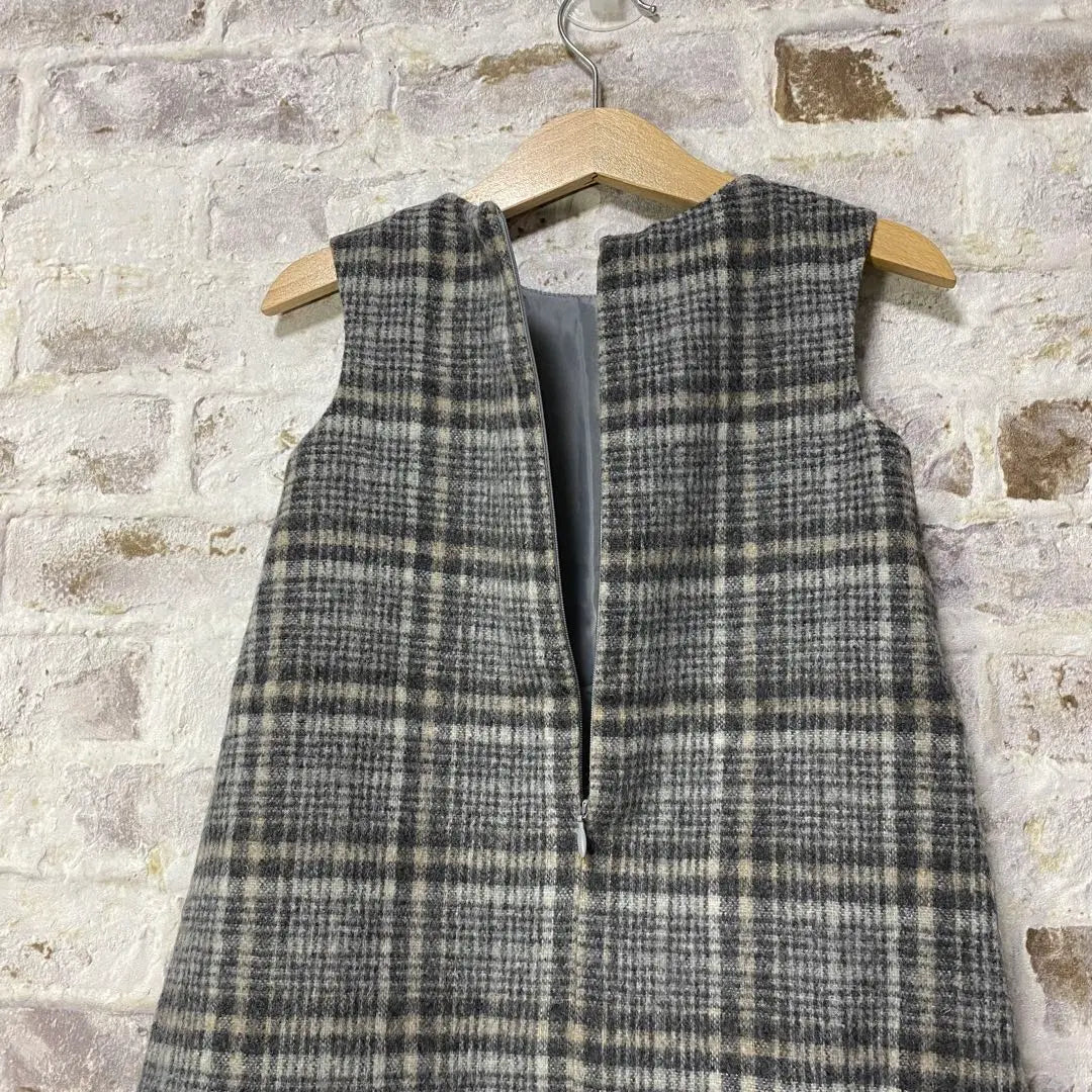 2345★ [Tartine Chocolat] Dress 90 Gray Check Elegant