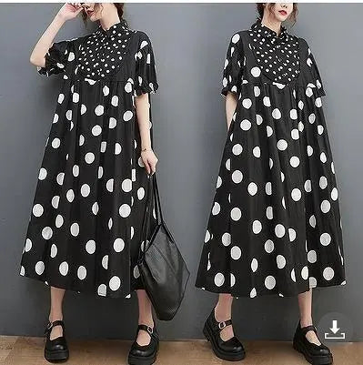 Large size ladies spring/summer long dress short sleeve maternity