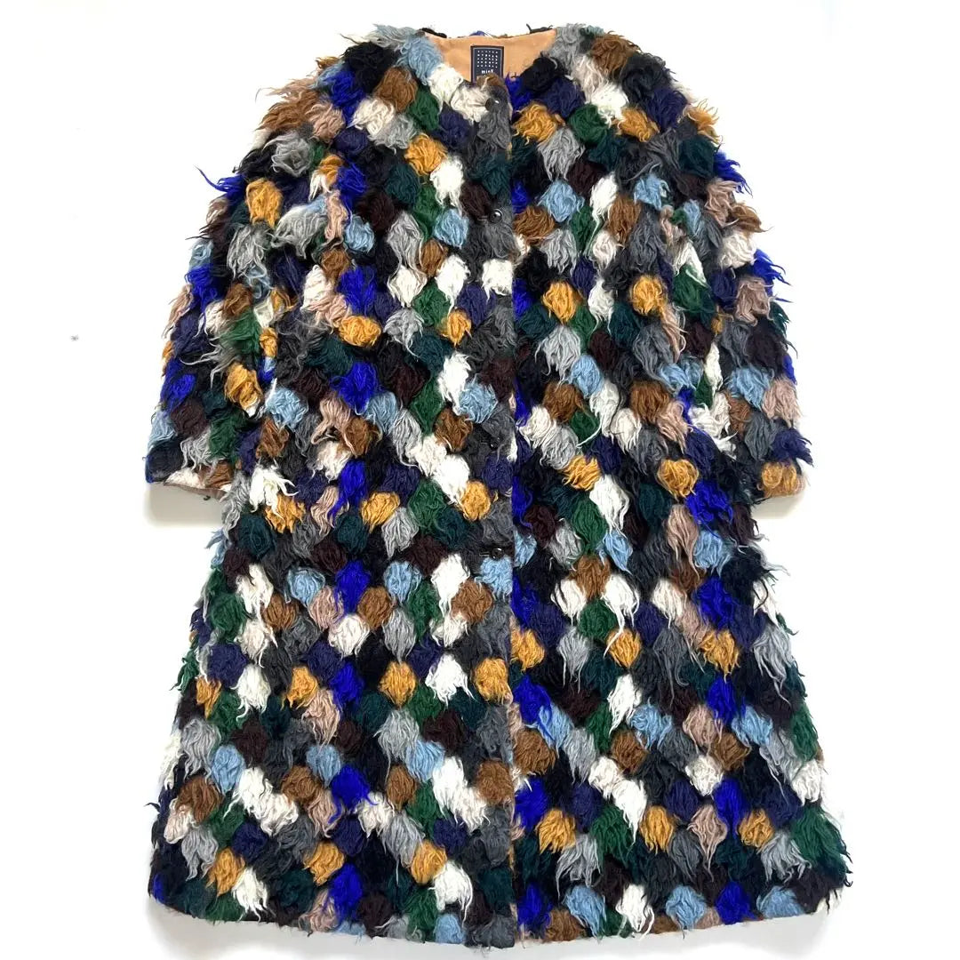 mina perhonen potauf fur coat colorful wool