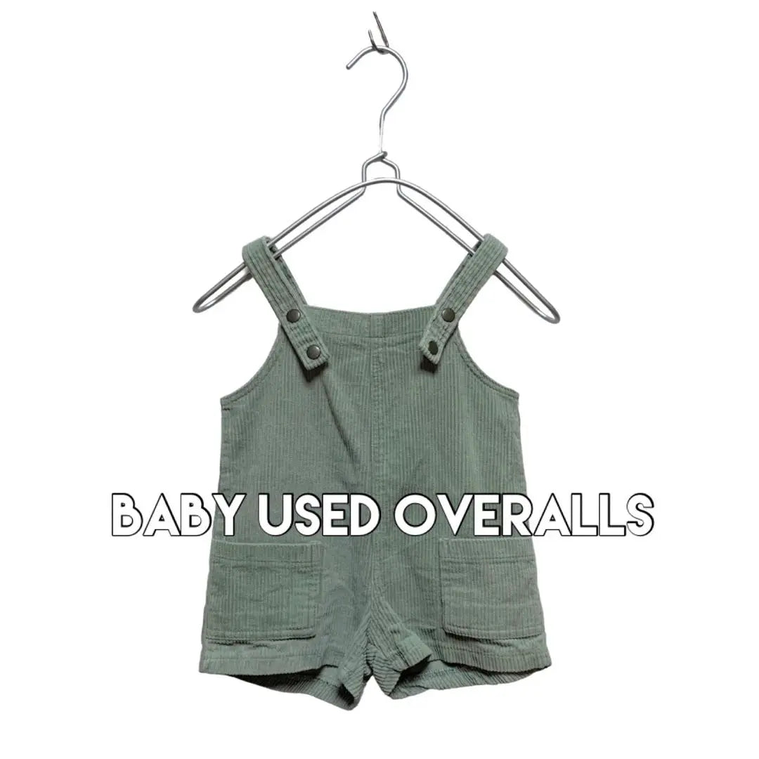 Baby 80cm Korean Children's Clothing Green Overall Salopette | ベビー 80cm 韓国子ども服 くすみグリーン オーバーオール サロペット