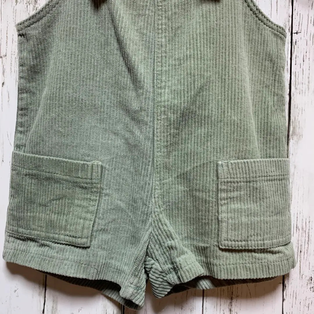 Baby 80cm Korean Children's Clothing Green Overall Salopette | ベビー 80cm 韓国子ども服 くすみグリーン オーバーオール サロペット