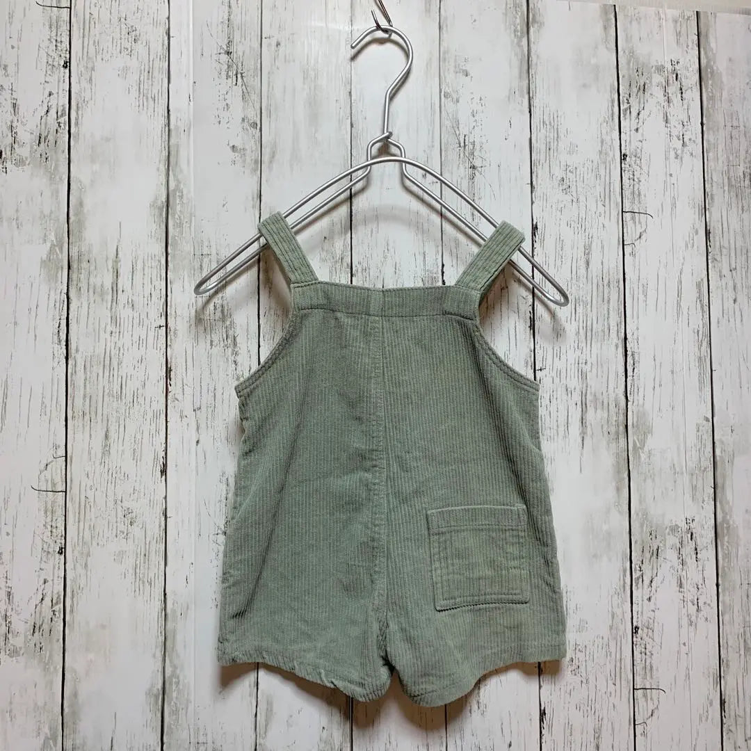 Baby 80cm Korean Children's Clothing Green Overall Salopette | ベビー 80cm 韓国子ども服 くすみグリーン オーバーオール サロペット