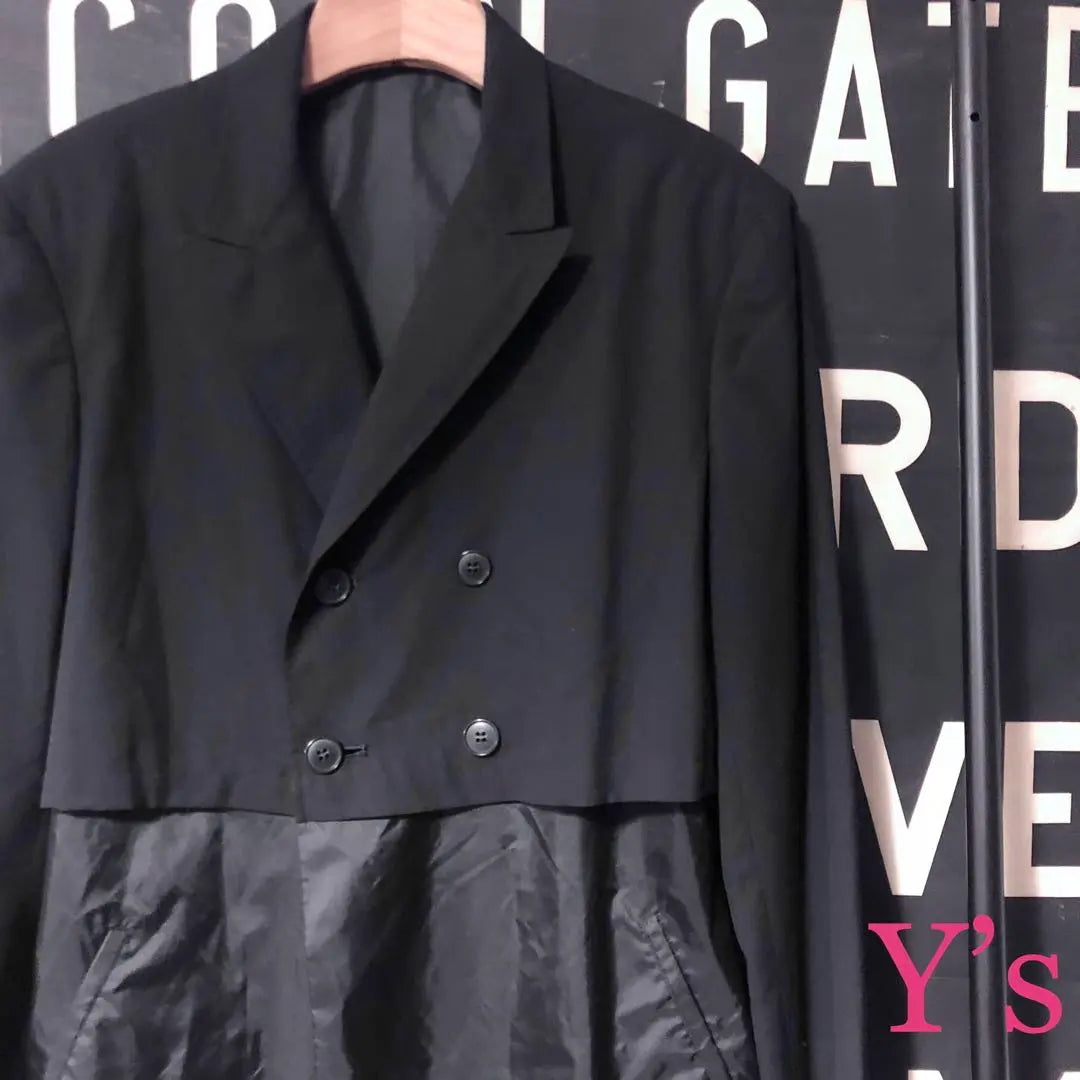 Y's Wide Switching Jacket Black Sample Vintage Old Clothes