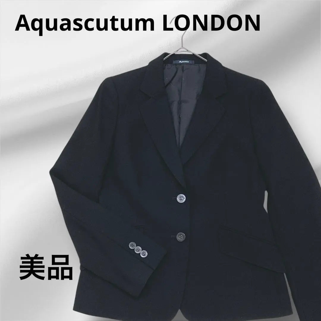 Beauty Aqua Scutam Wool Teering Jacket Black Formal Made in Japan | 美品　アクアスキュータム　ウールテーラードジャケット　ブラックフォーマル　日本製