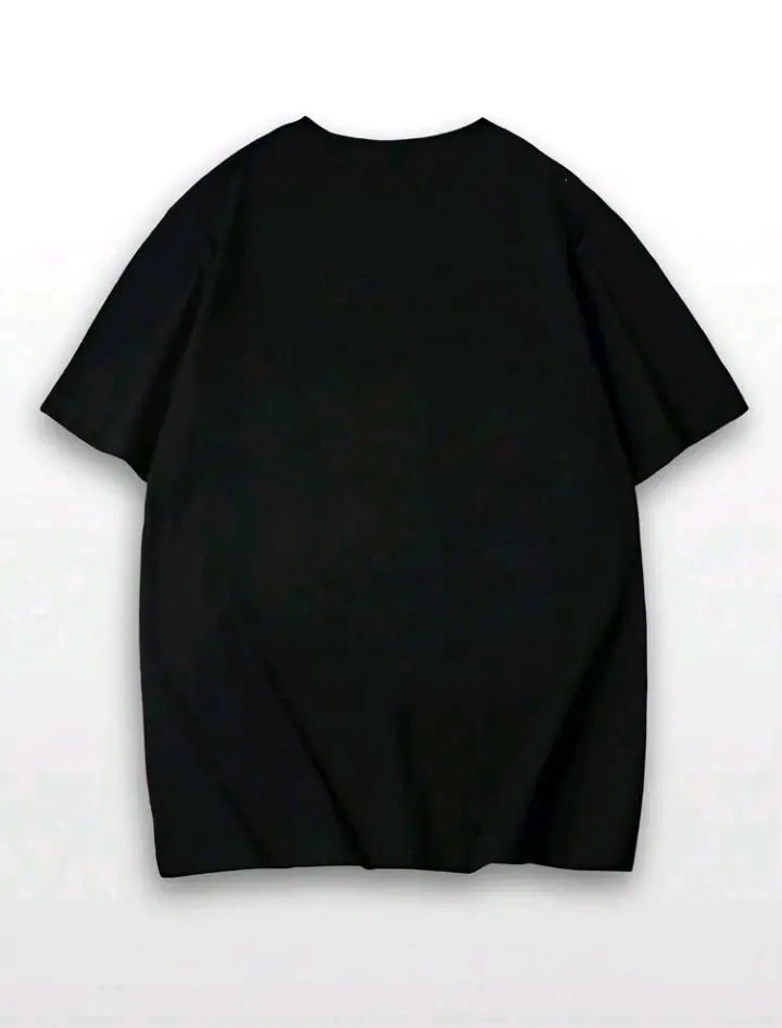 Camiseta de manga corta con gráfico escrito a mano para hombre, color negro, talla XL (JP-XXL)