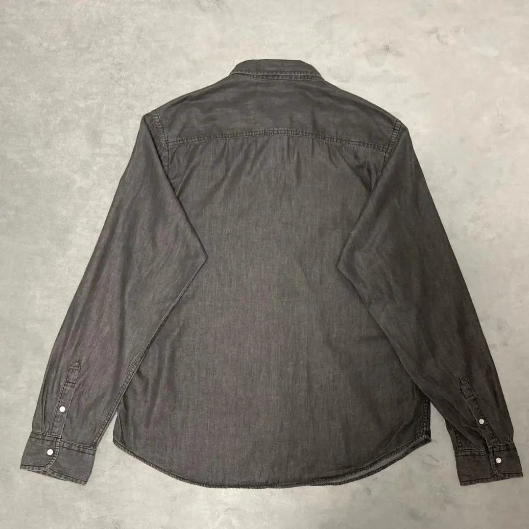 [Shirt, used clothing, American casual, snap button, dark, black]