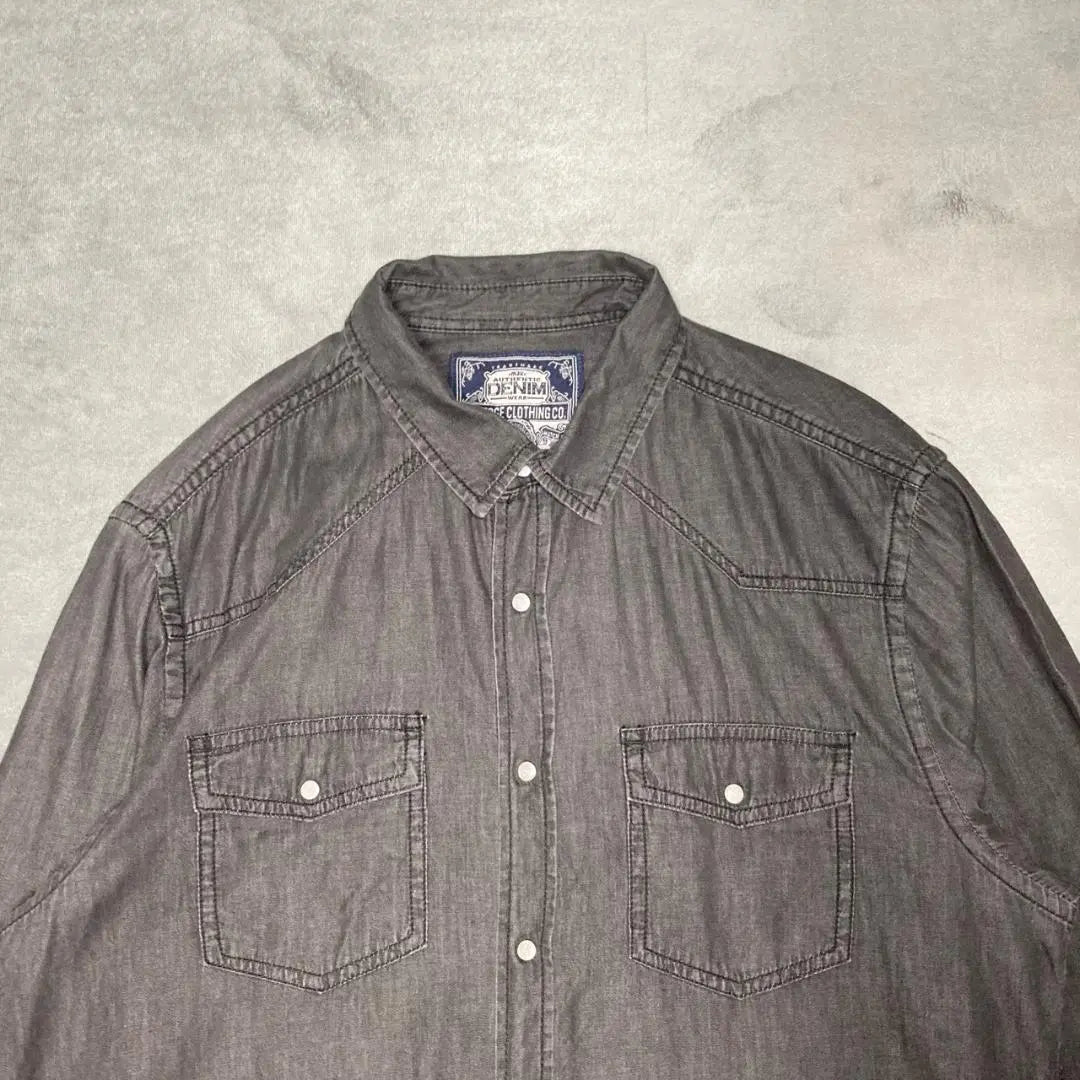 [Shirt, used clothing, American casual, snap button, dark, black]