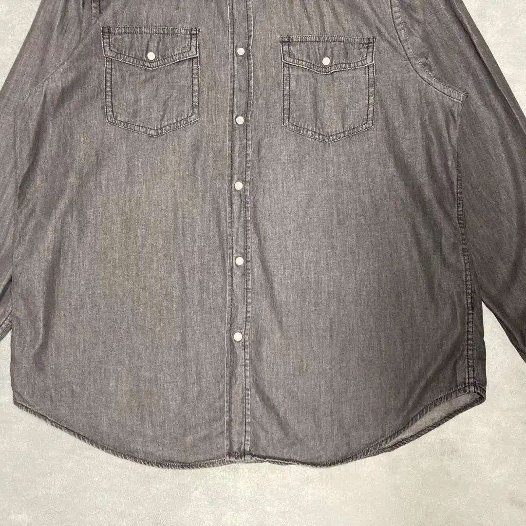 [Shirt, used clothing, American casual, snap button, dark, black]