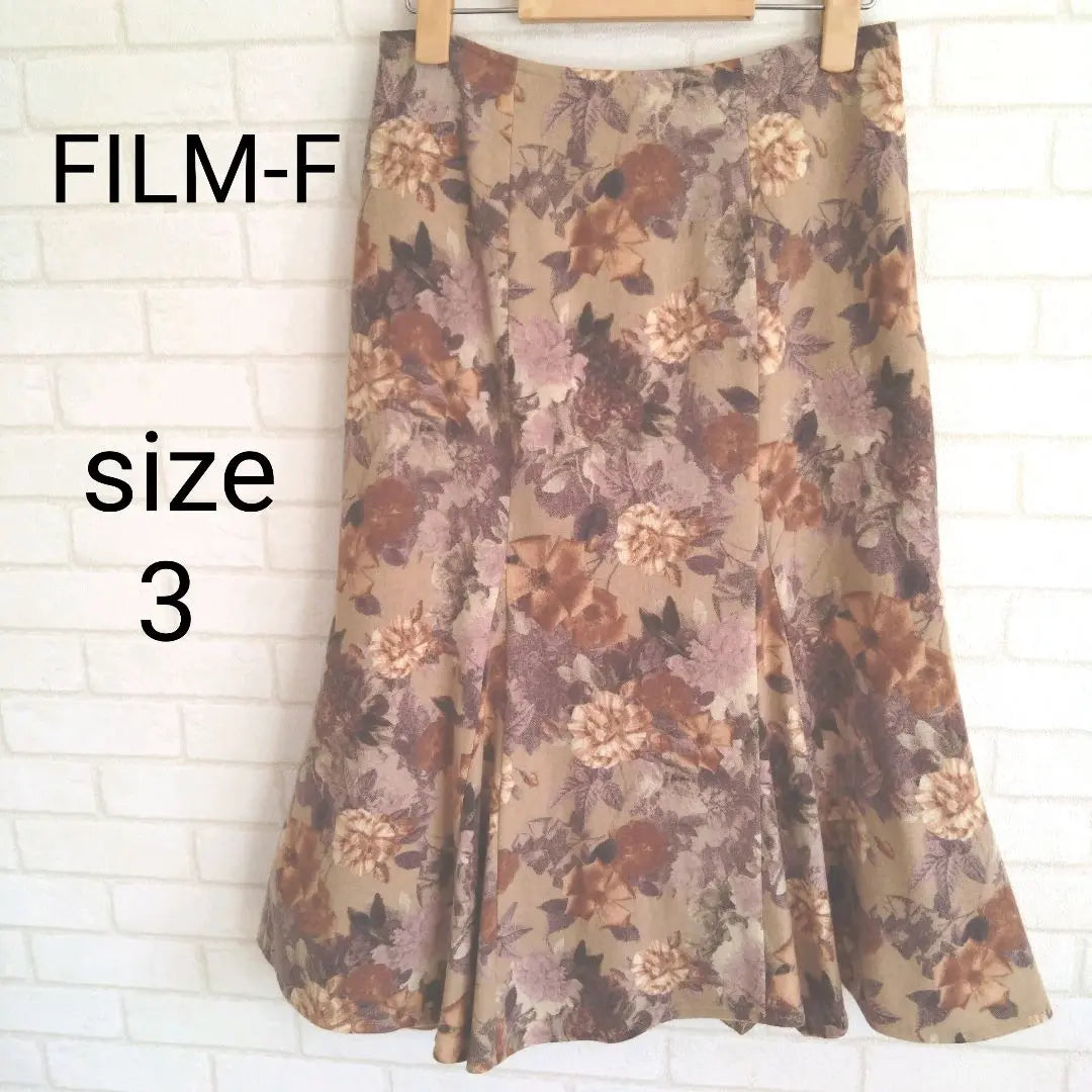 [Rare] FILM-F Retro Floral Mermaid Skirt Flare Size 3