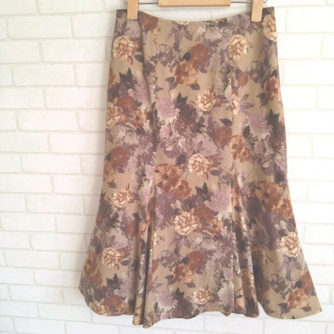 [Rare] FILM-F Retro Floral Mermaid Skirt Flare Size 3