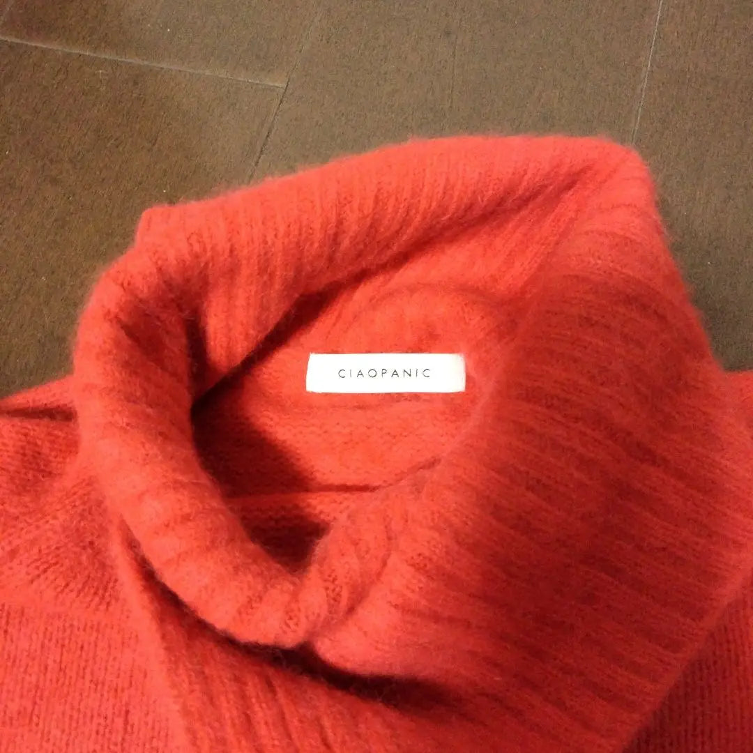 ciaopanic vermilion red deformed turtleneck sweater Chinese raccoon