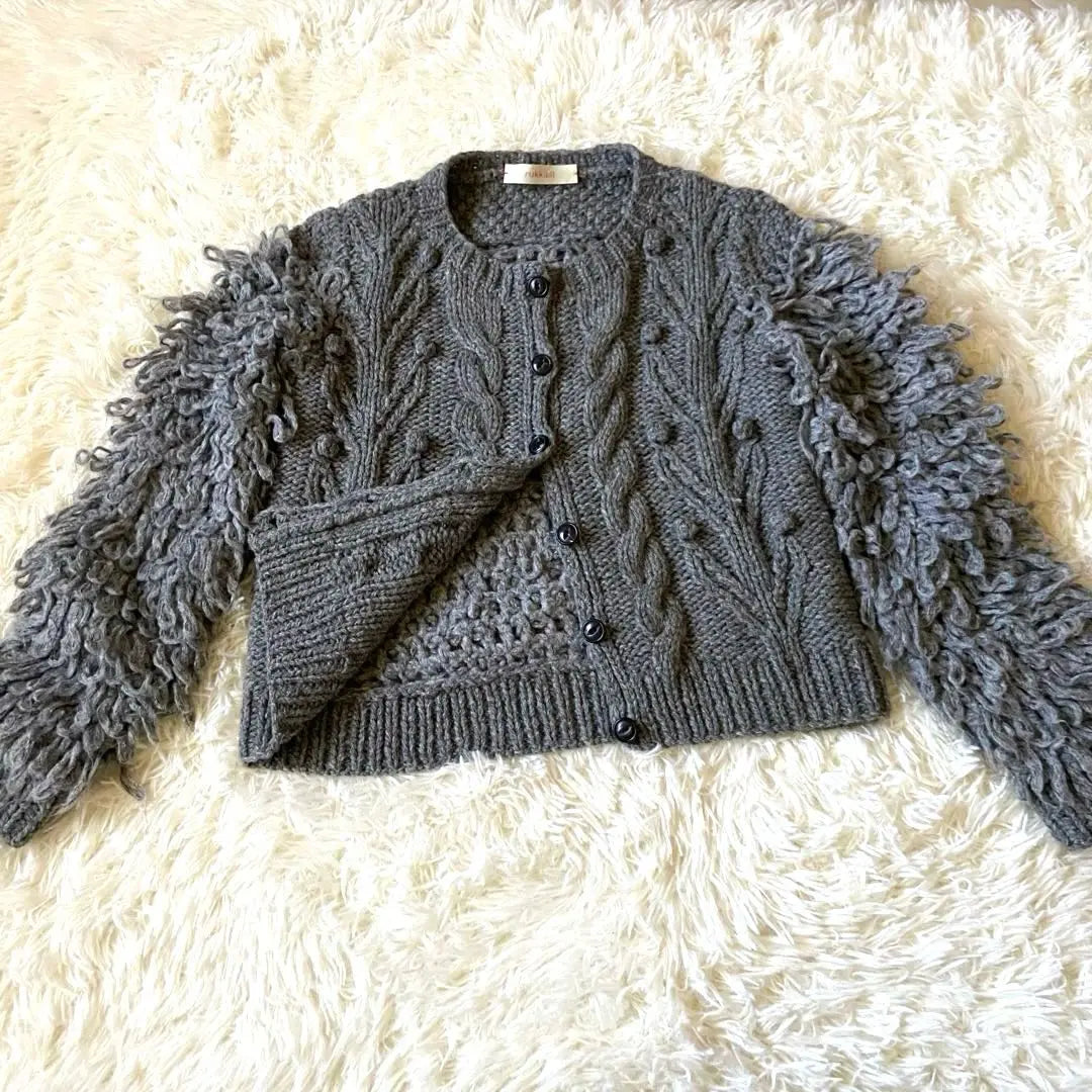 [Popular] rukkilill mohair blend cardigan cable Alan | 【人気】rukkilill ルッキリル モヘア混 カーディガン ケーブル アラン