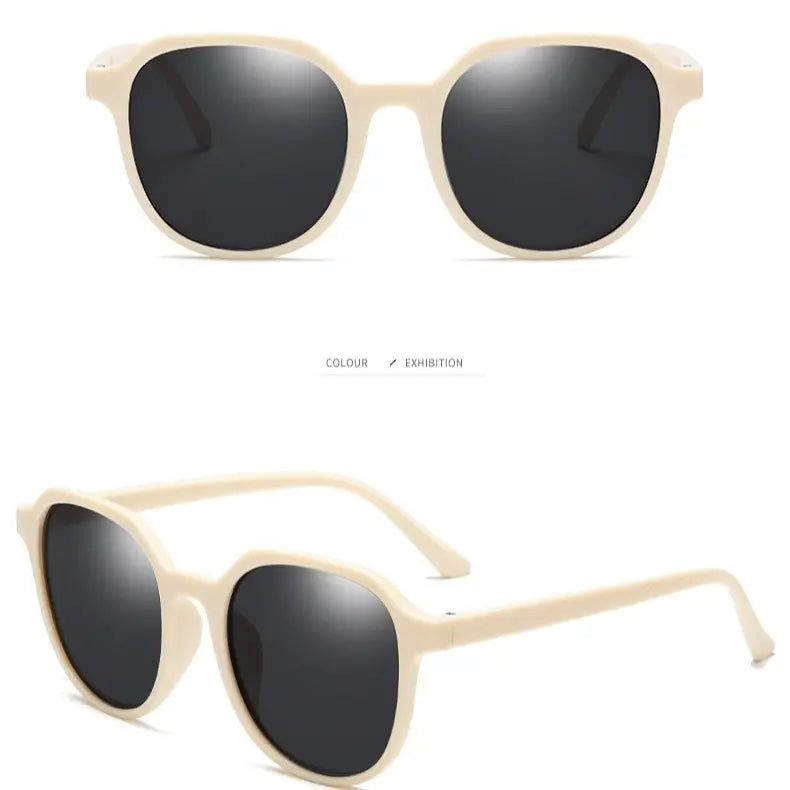 [Very popular] Women's sunglasses, unisex, black lenses, white frame, large