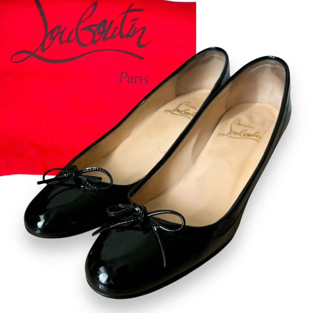 Christian Louboutin pumps, heels, black, patent leather, 36