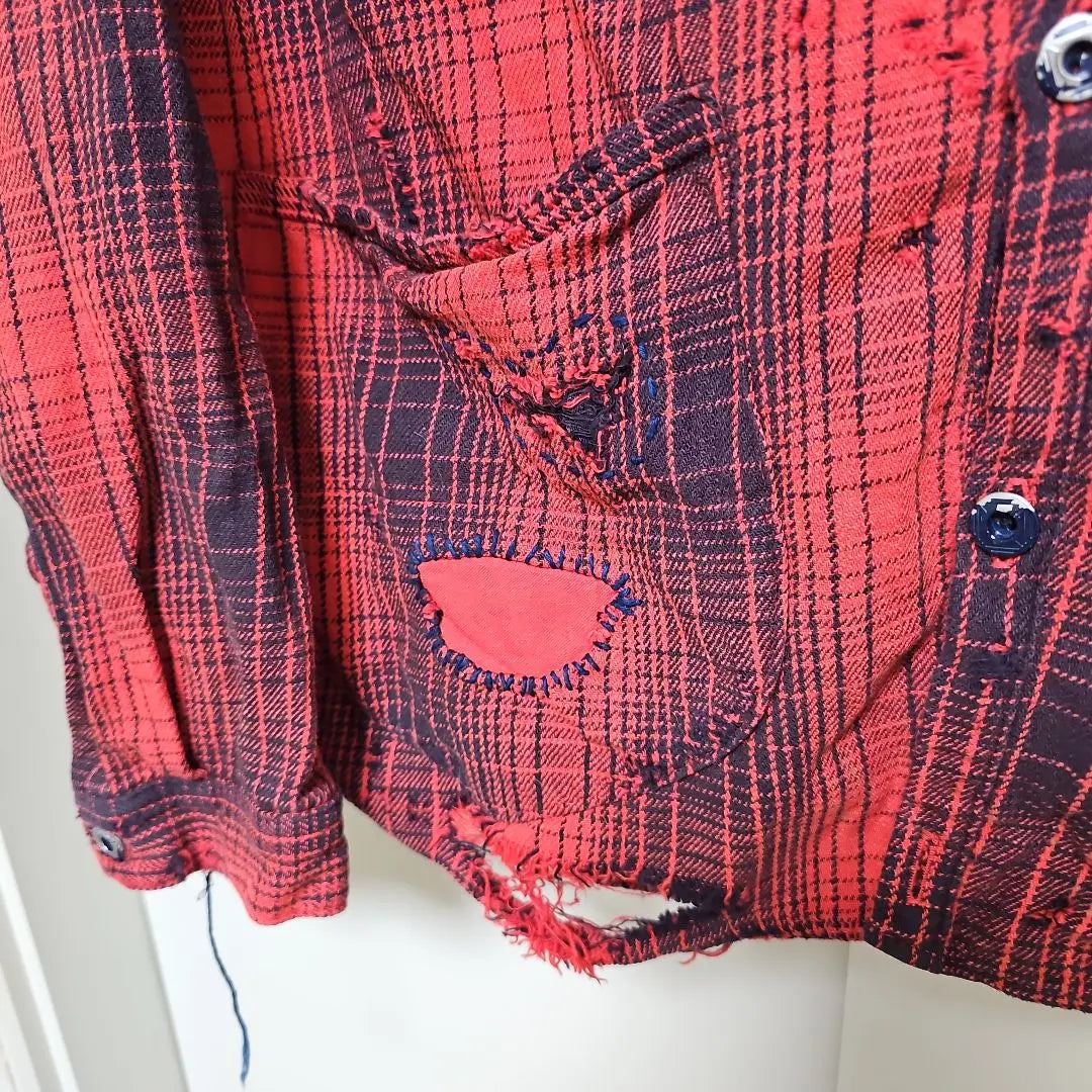 ANACHRONORM Ombre Check Shirt Cardigan 02