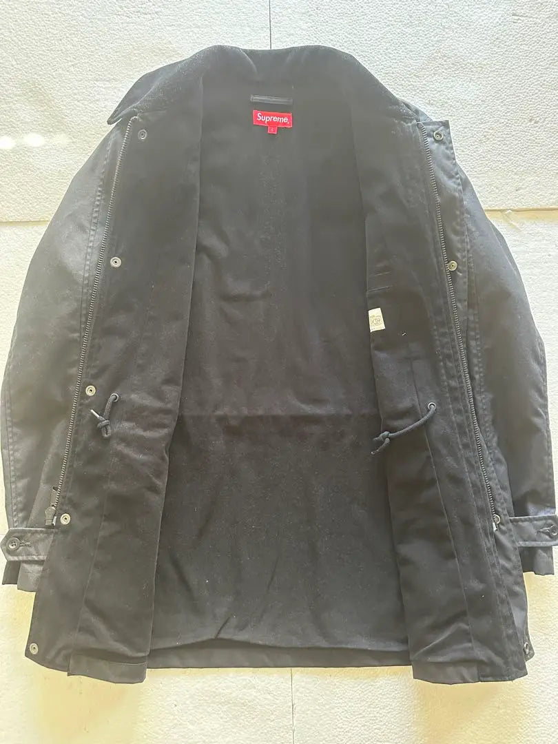 Capa de cera seca Supreme Barn Coat negra L 2014fw