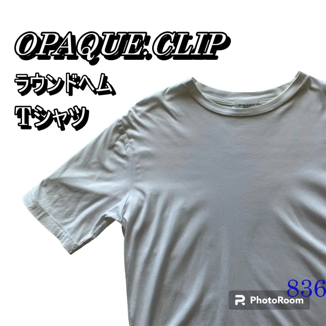 OPAQUE.CLIP Mercerized cotton round hem T-shirt