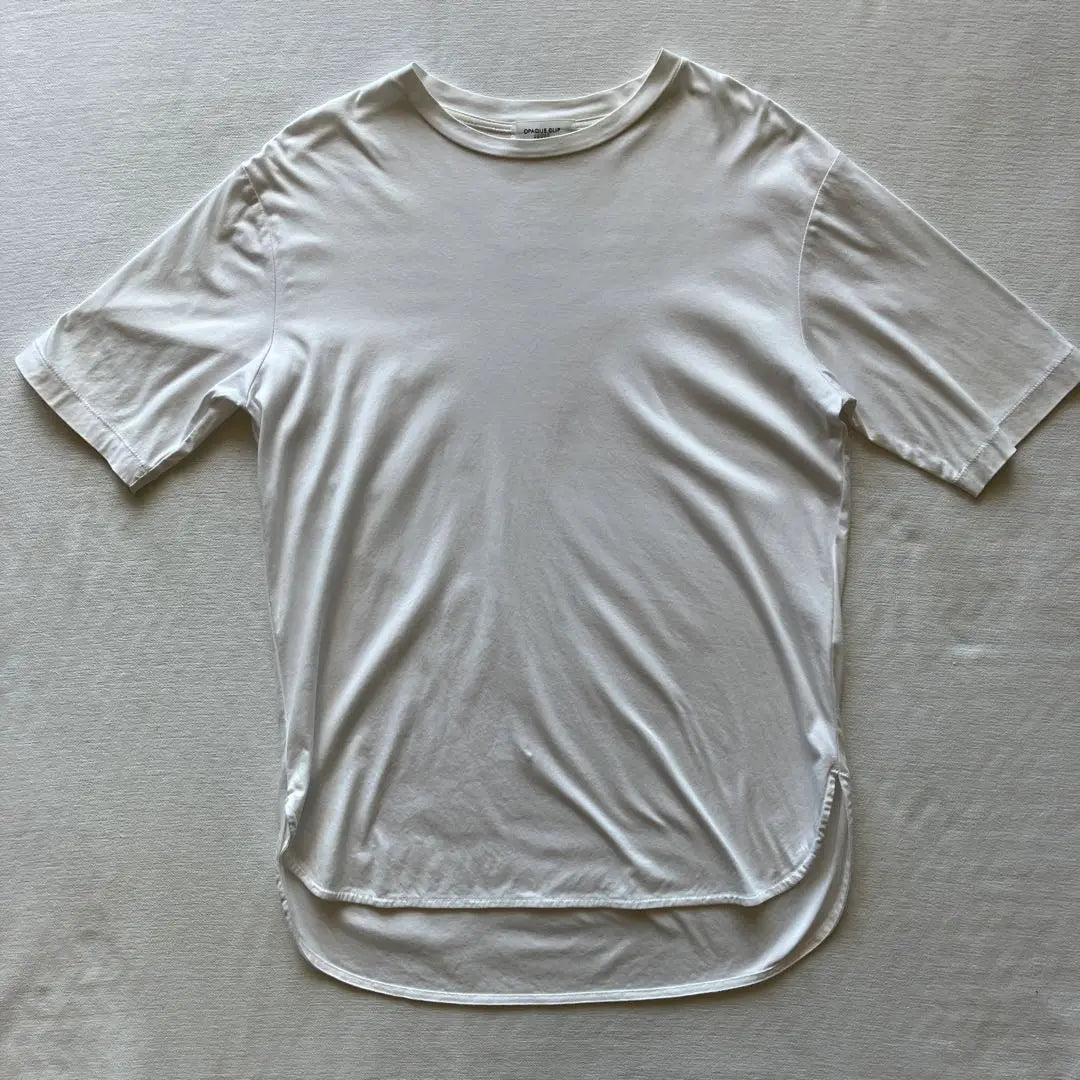 OPAQUE.CLIP Mercerized cotton round hem T-shirt