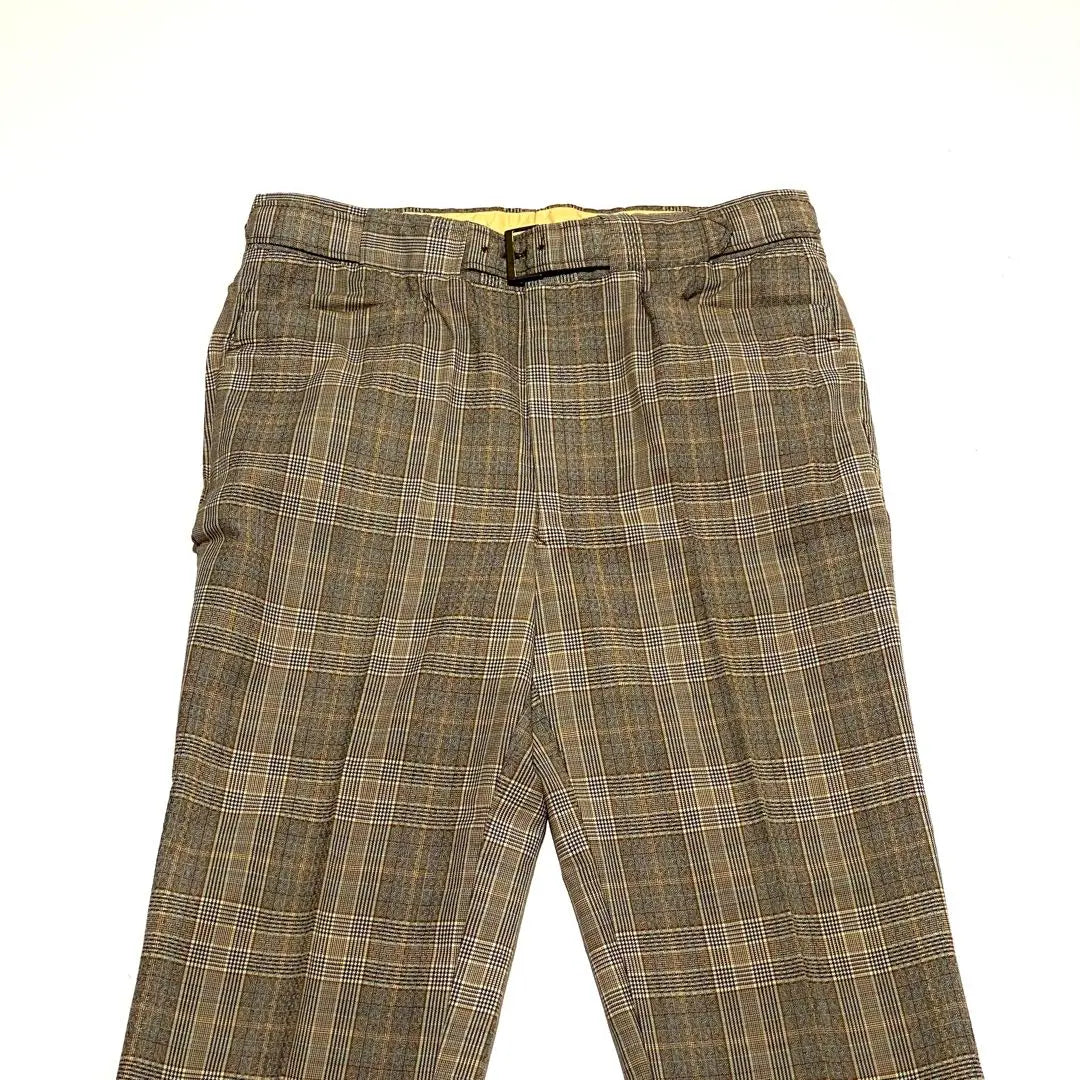 60's~ Checkered slacks with belt, talon vintage