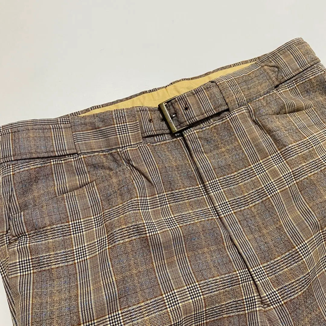 Pantalones de cuadros con cinturón, estilo vintage, años 60