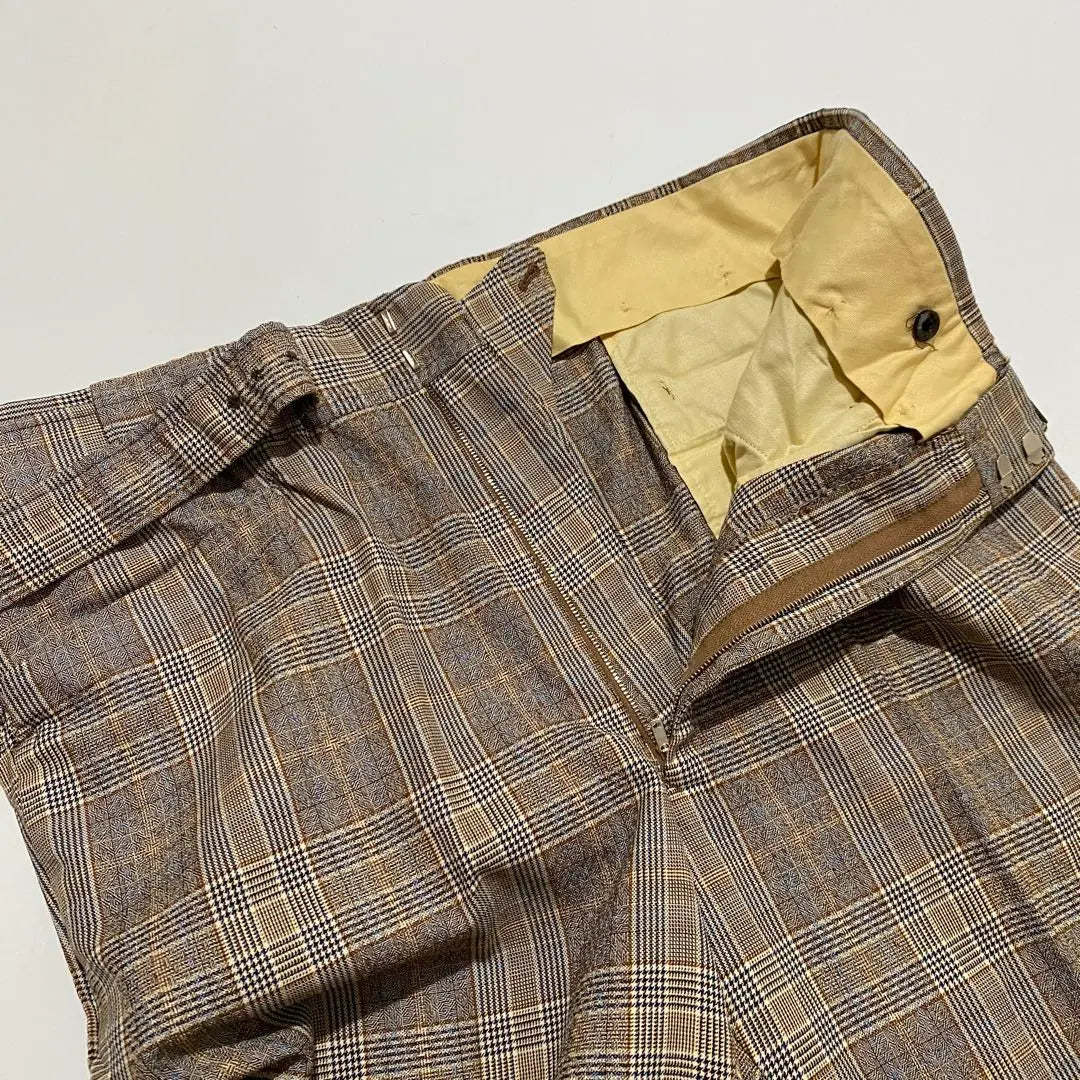 Pantalones de cuadros con cinturón, estilo vintage, años 60