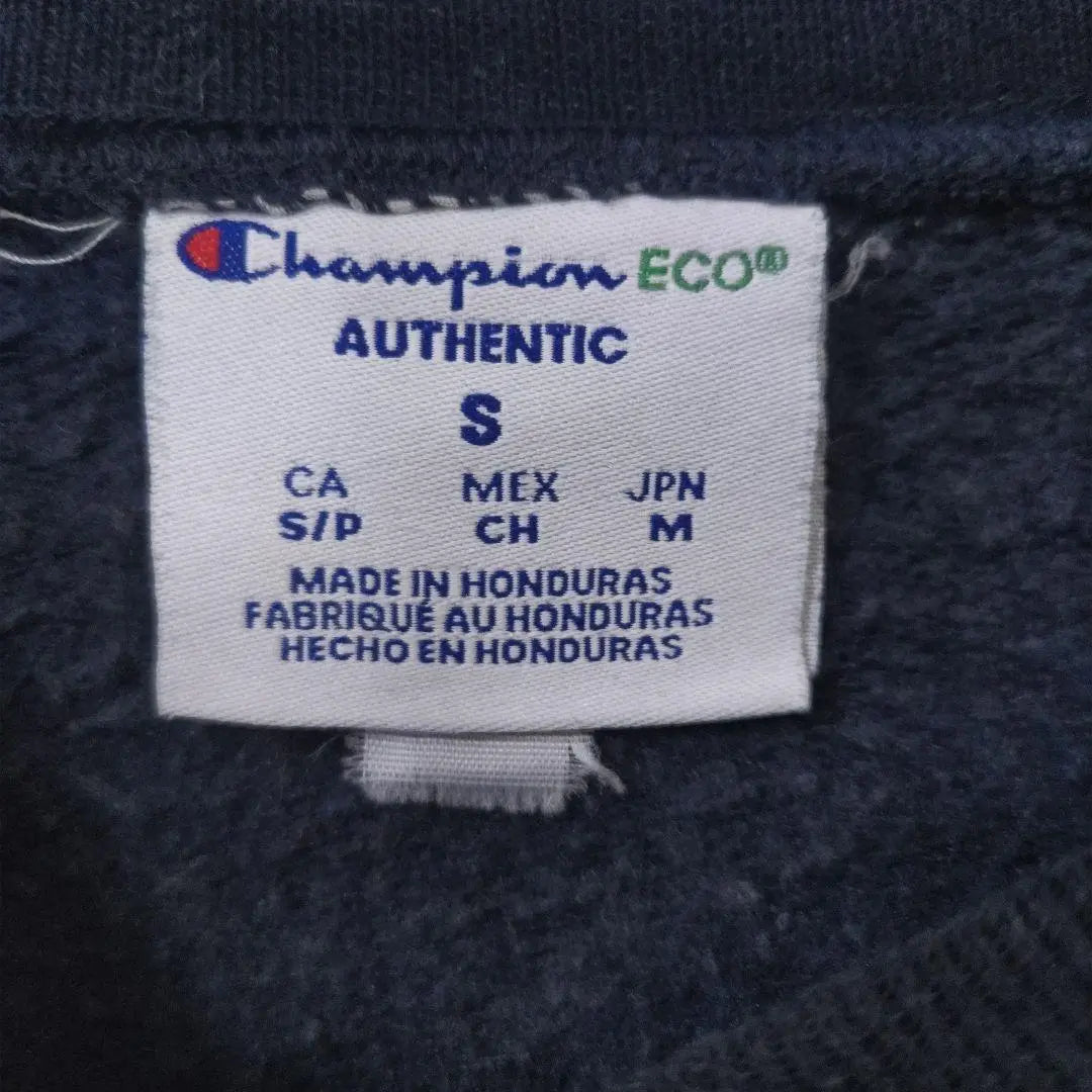 Champion DAEMEN logo embroidered sweatshirt navy S US used clothing