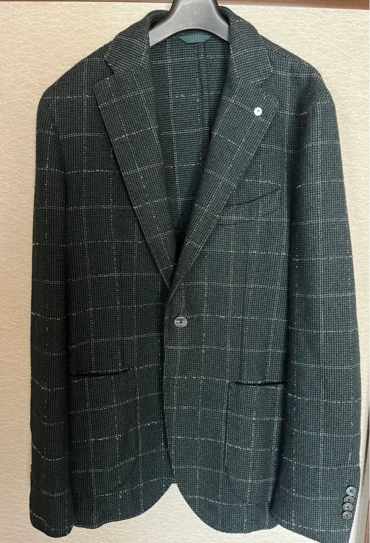 Beauty L.B.M.1911 Tailored jacket Dark Green Windup Pen 48 | 美品　L.B.M.1911 テーラードジャケット 深緑　ウィンドーペン　48