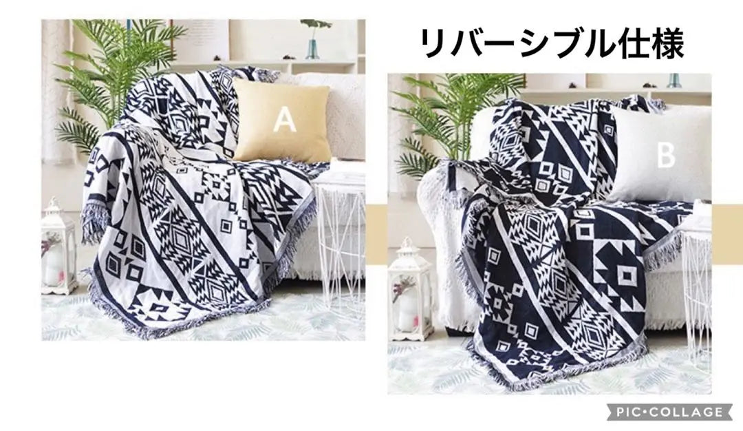 [Extra Large Edition] Outdoor Camping Blanket Rug Mat Ortega Pattern Black and White Chimayo