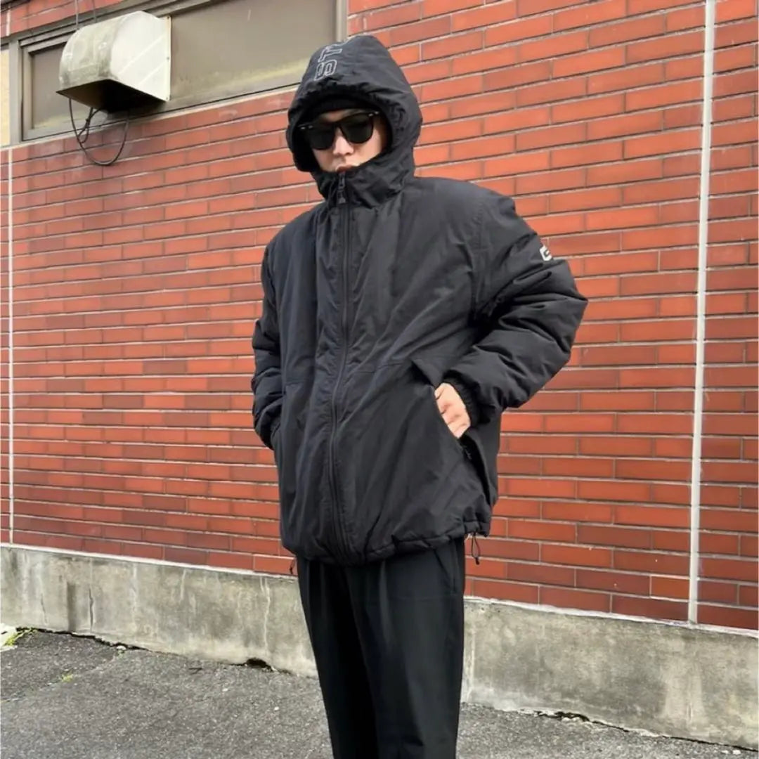 STUSSY Down Jacket M Filling Nylon Jacket Black y2k