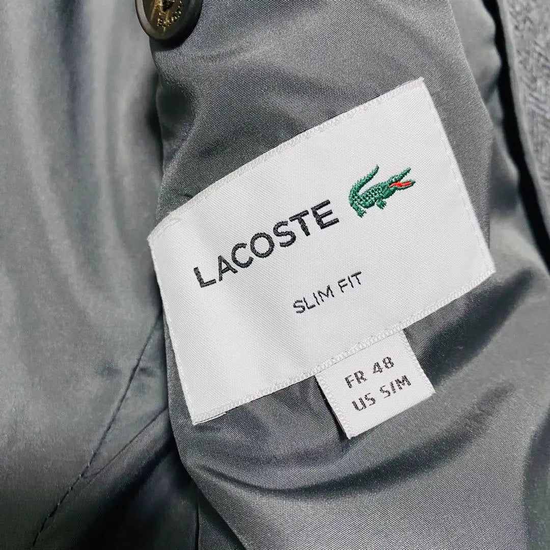 [Buen estado] Chaqueta Lacoste de doble sastrería en mezcla de cachemira gris 48