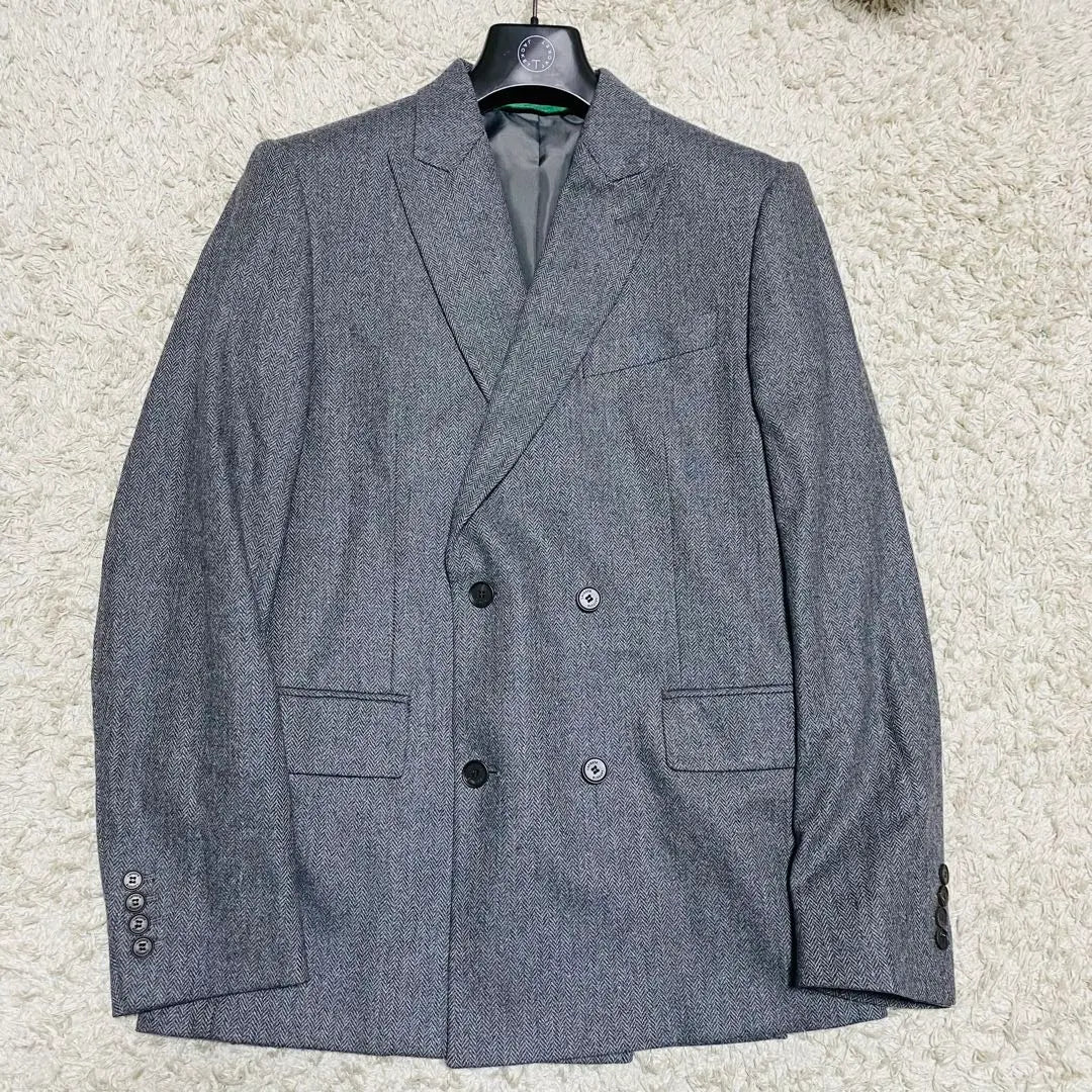 [Good Condition] Lacoste Double Tailored Jacket Cashmere Blend Gray 48