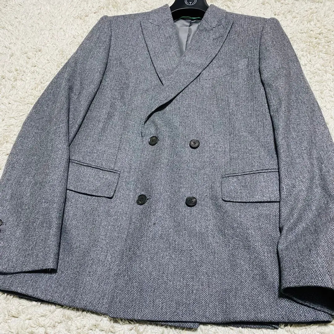 [Good Condition] Lacoste Double Tailored Jacket Cashmere Blend Gray 48