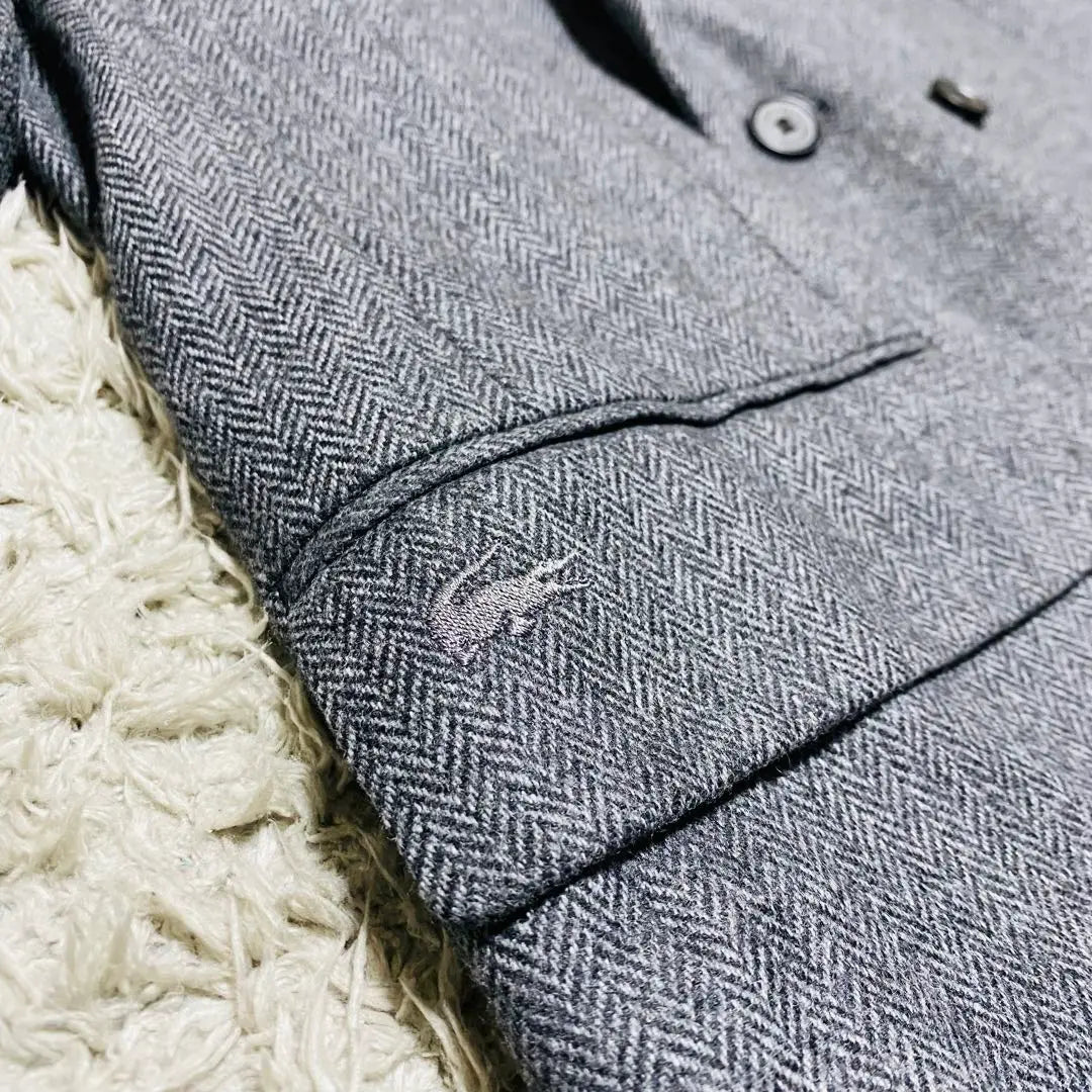 [Good Condition] Lacoste Double Tailored Jacket Cashmere Blend Gray 48