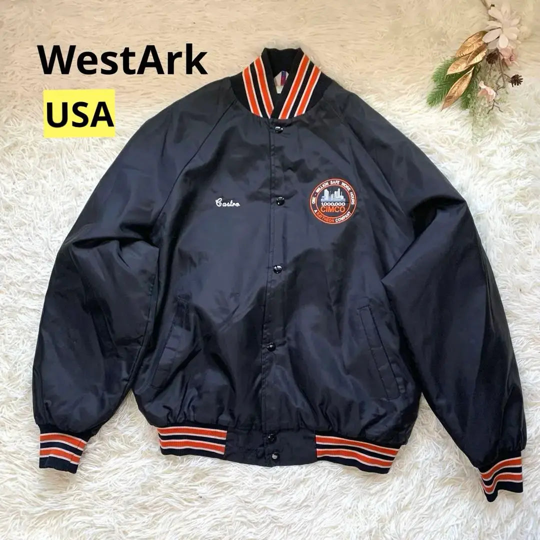 WestArk USA Stadium Jacket Black L Vintage Nylon Black